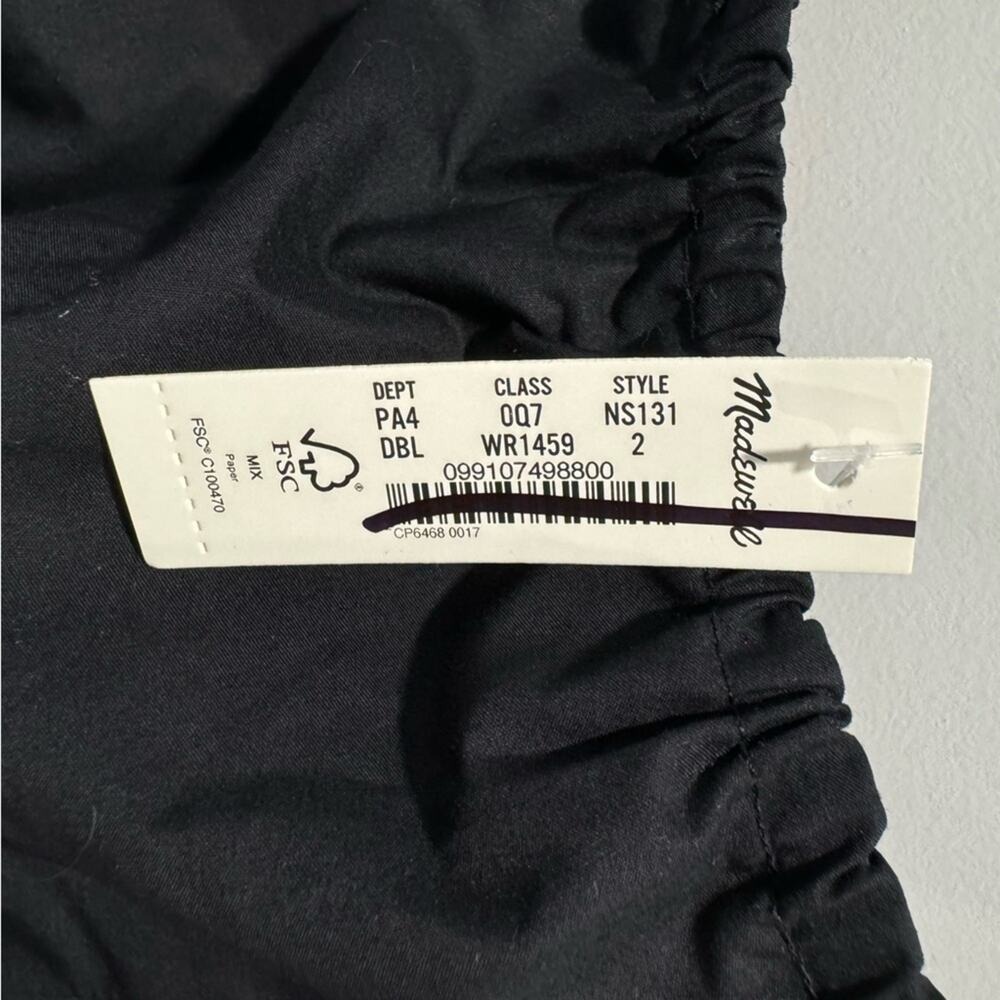 NWT Madewell Embroidered Tank Midi Dress in Poplin NS131 Black Sz 2 - Picture 8 of 9